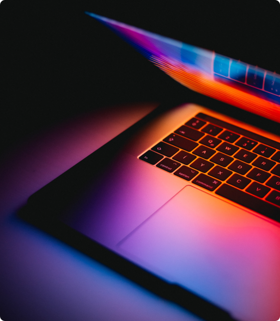 Here we have a computer with colorful background